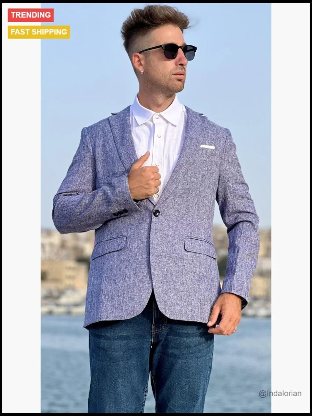 Men's Slim Fit One Button Sport Coat Blazer Lightweight Wedding Casual